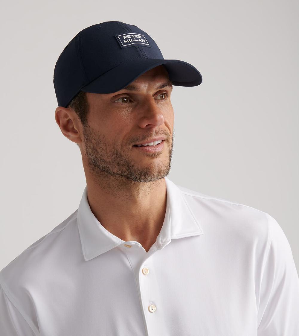 Peter Millar Pursuit Performance Stacked Logo Hat Navy