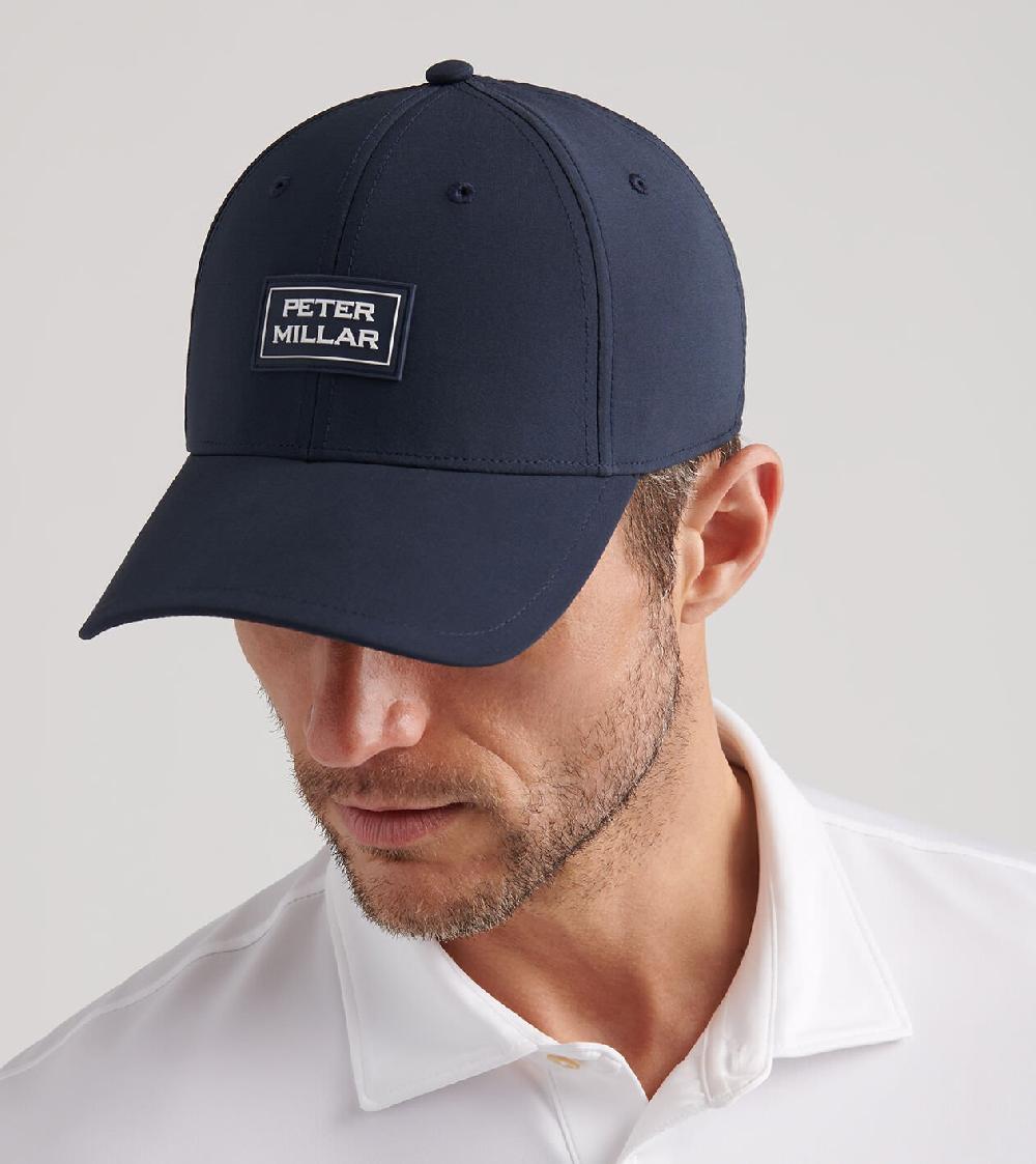 Peter Millar Pursuit Performance Stacked Logo Hat Navy