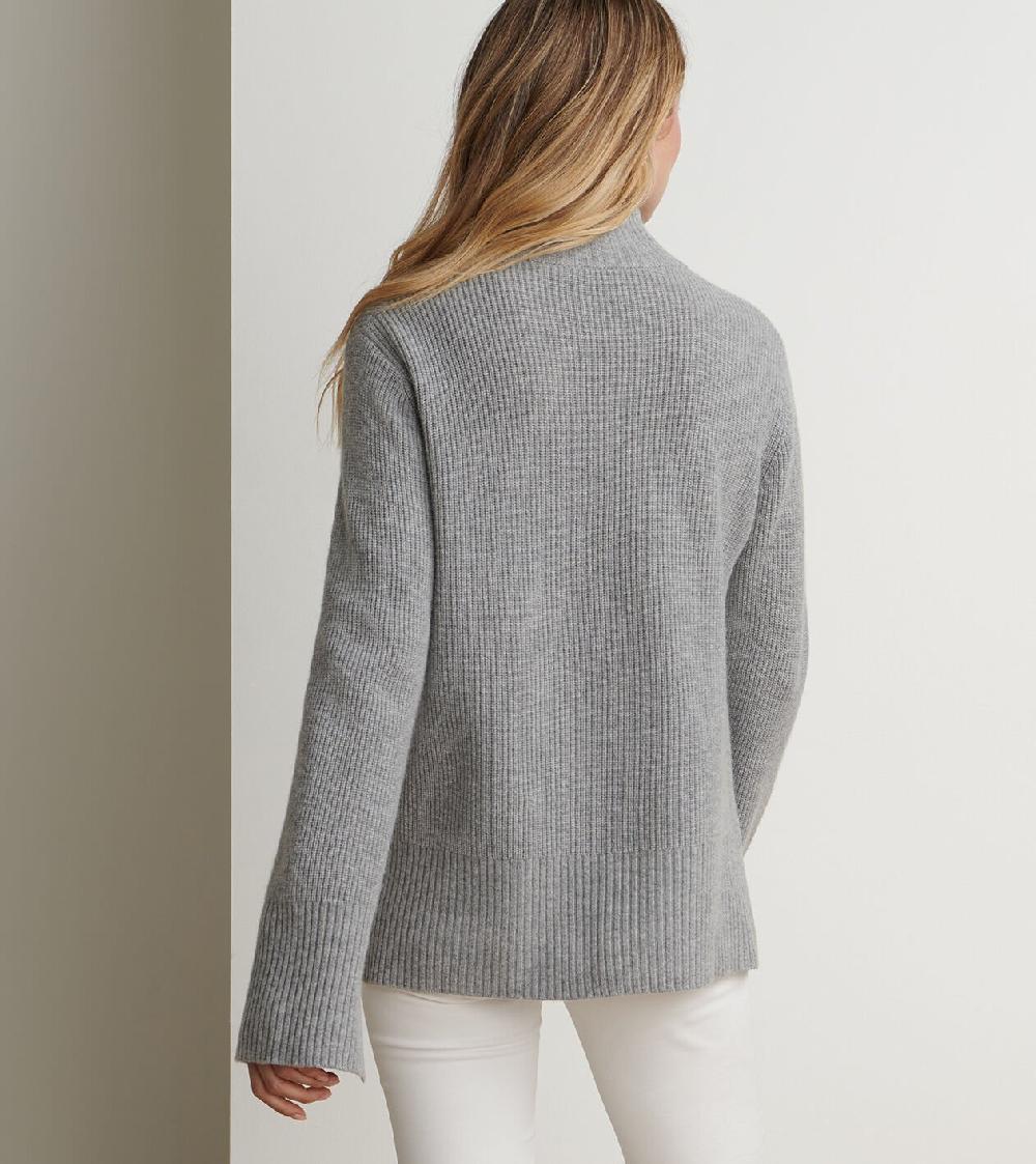 Peter Millar Rutherford Half-Zip Sweater Light Grey