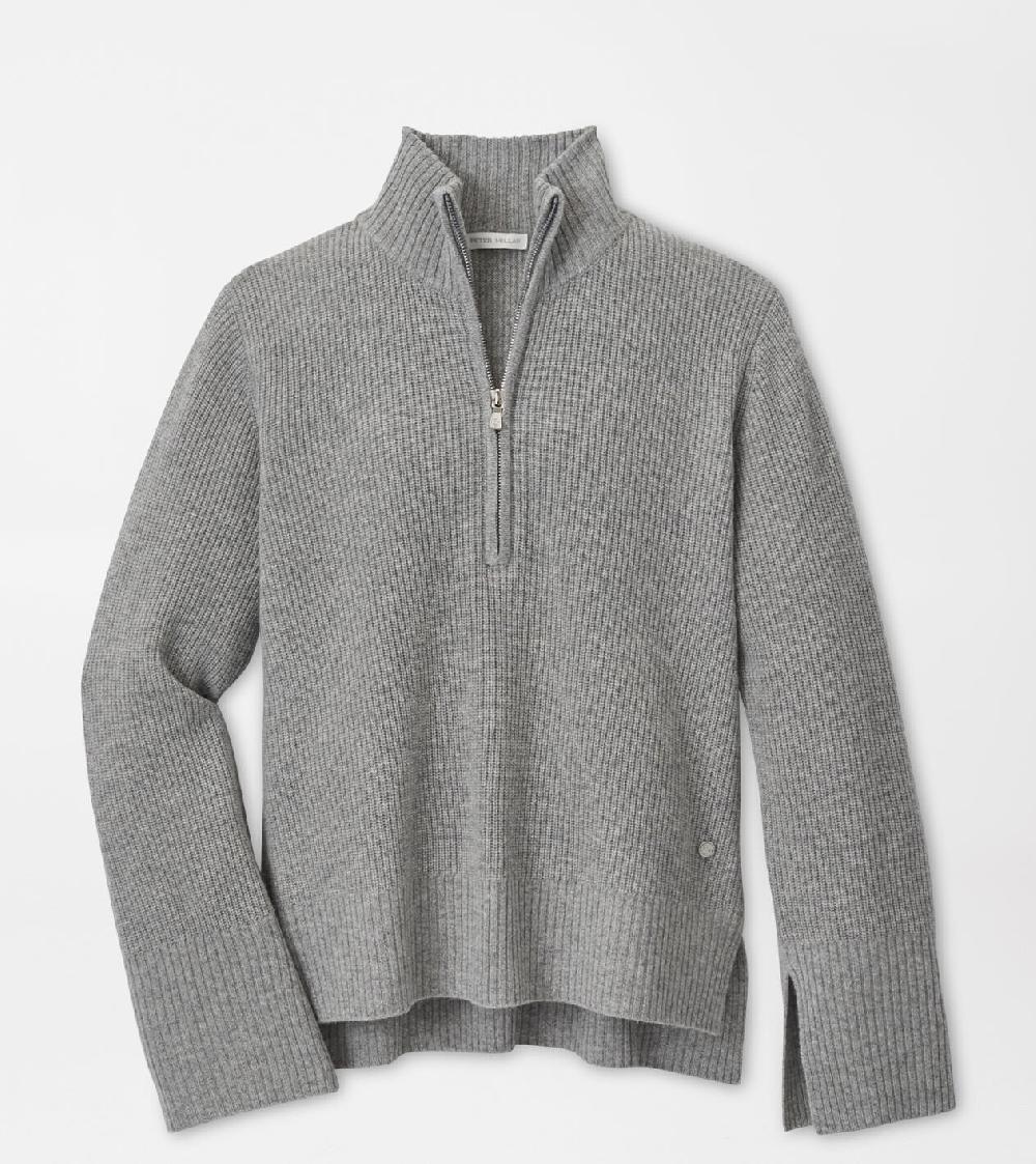 peter millar Rutherford Half-Zip Sweater Light Grey