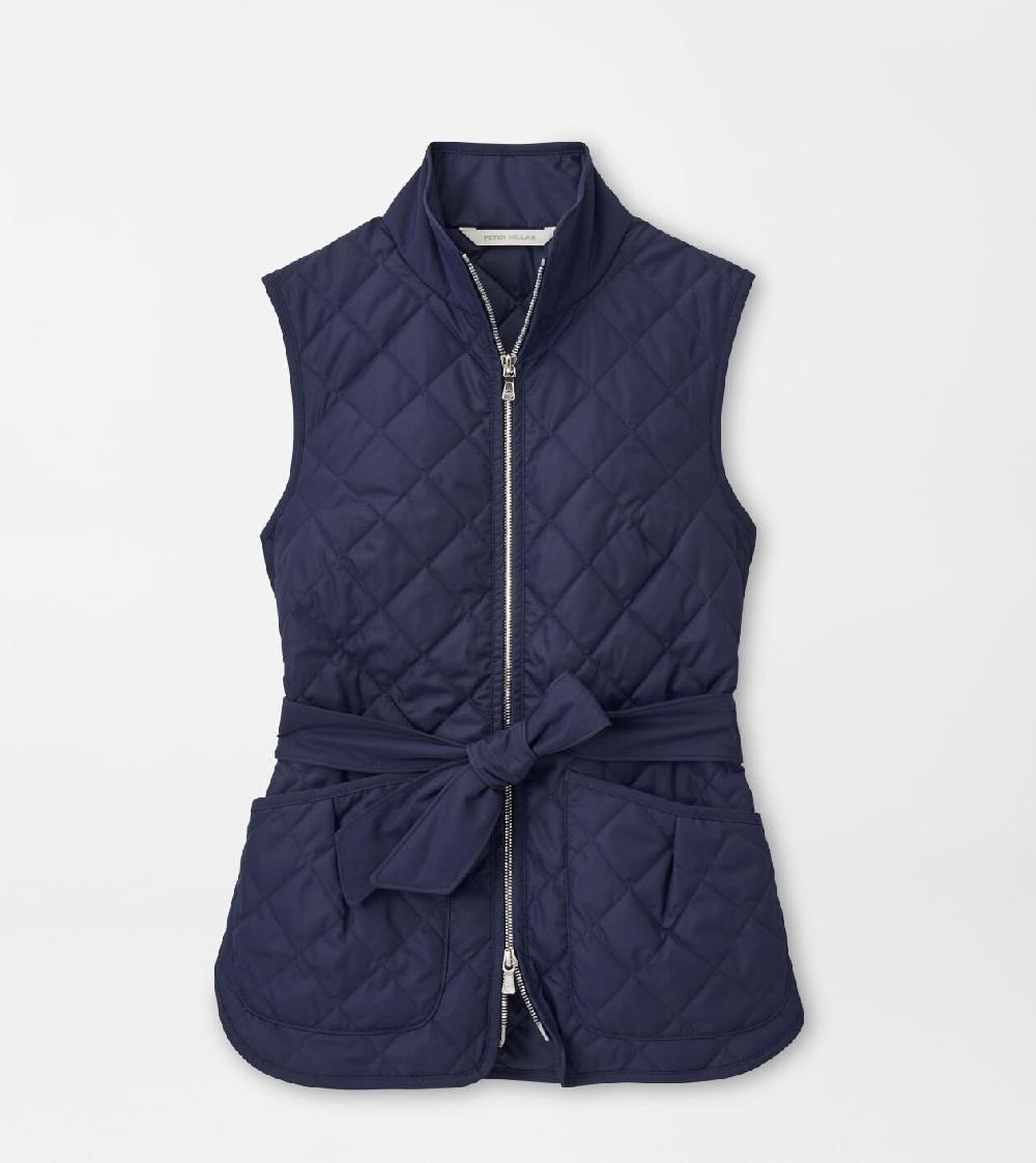 peter millar Scout Diamond Quilted Travel Vest Navy