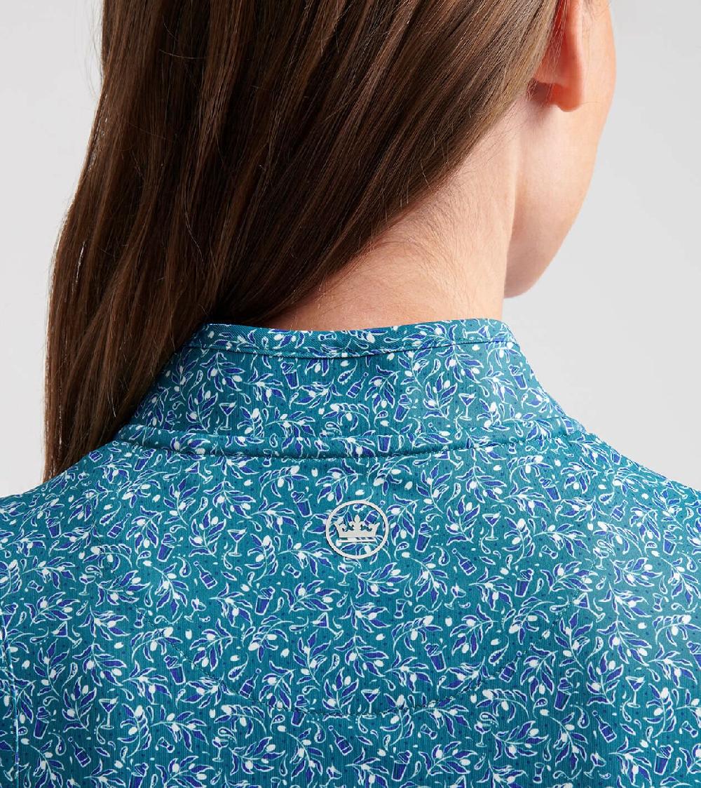 Peter Millar Shirley Garden Soirée Sleeveless Zip Polo DEEP JADE