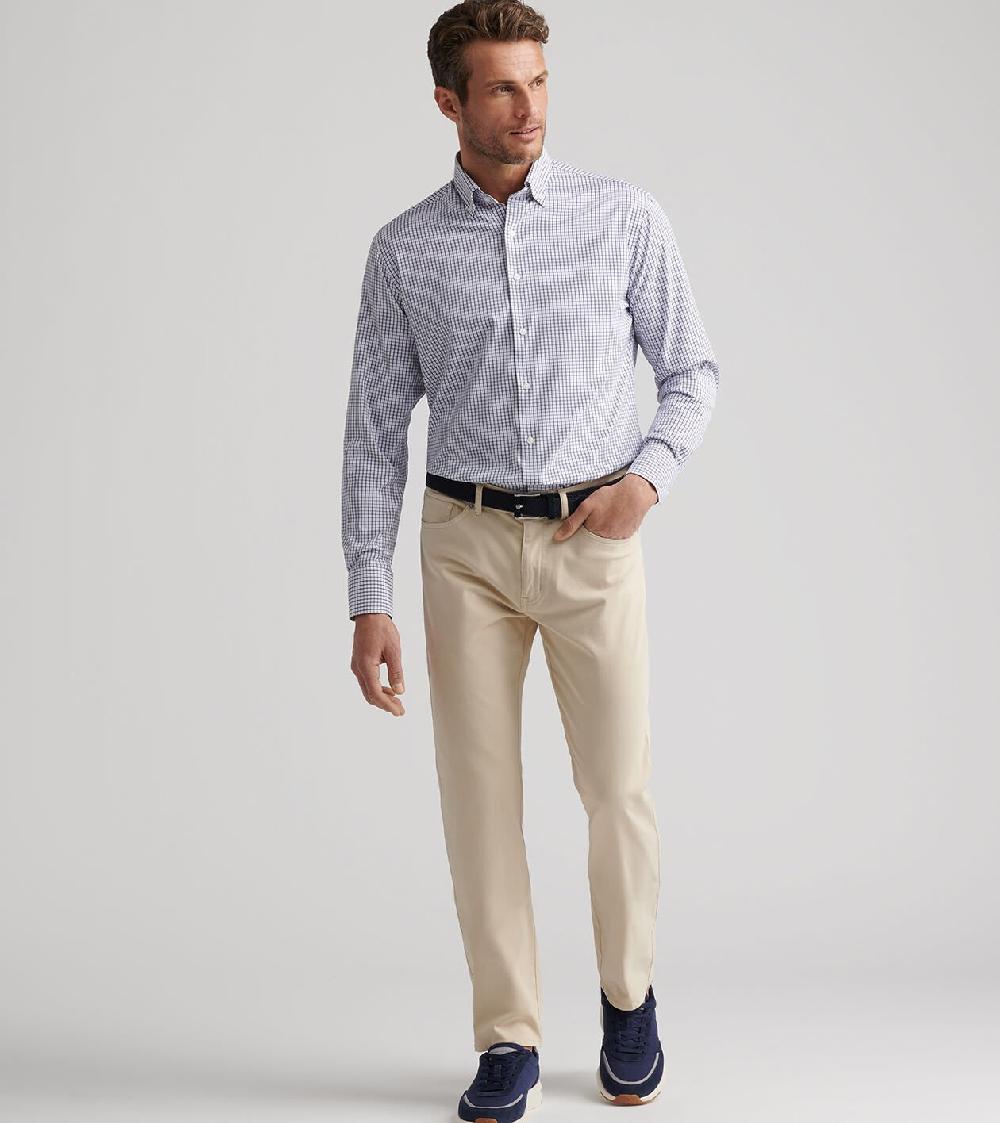 Peter Millar Signature Sateen Five-Pocket Pant Sand