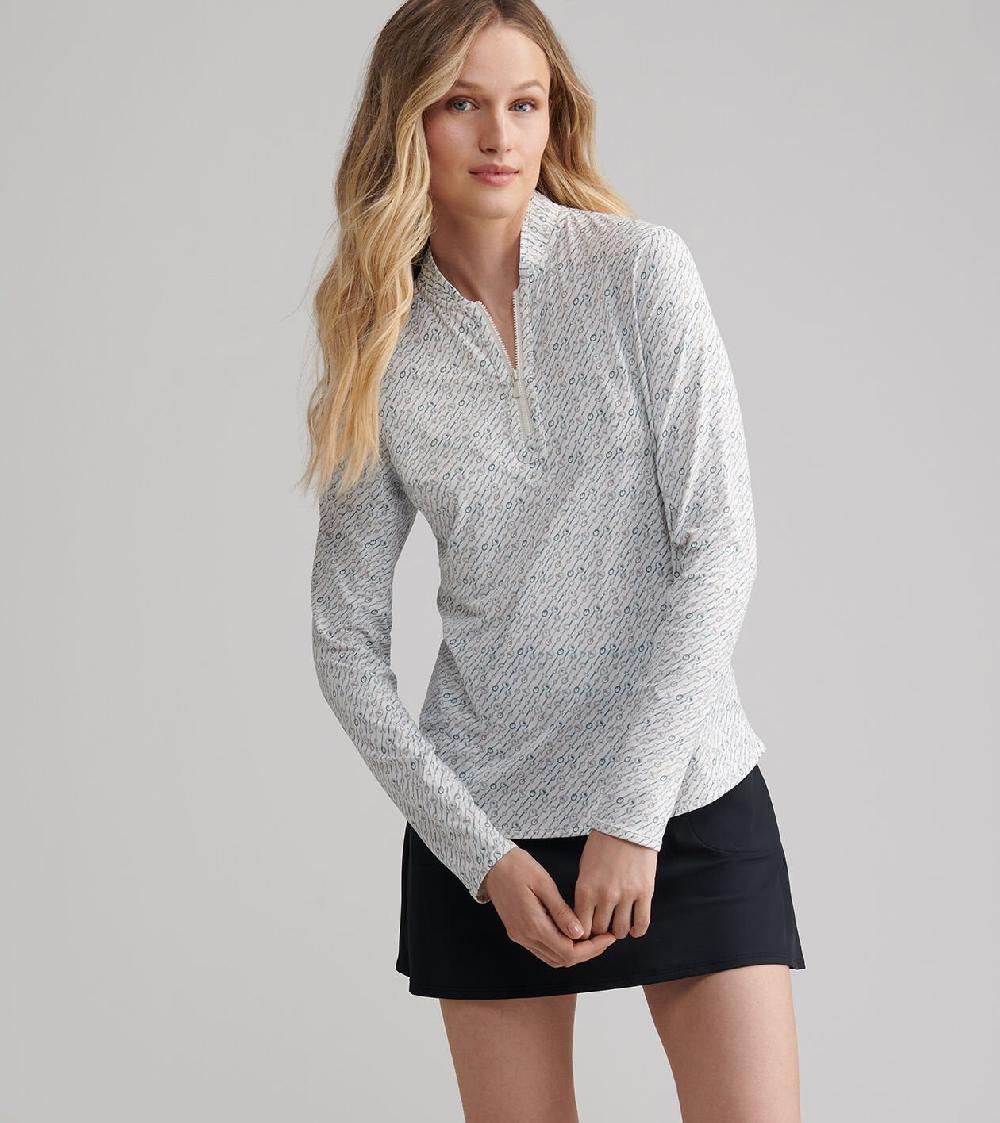 Peter Millar Social Club Lightweight Long-Sleeve Zip Sun Shirt Ivory