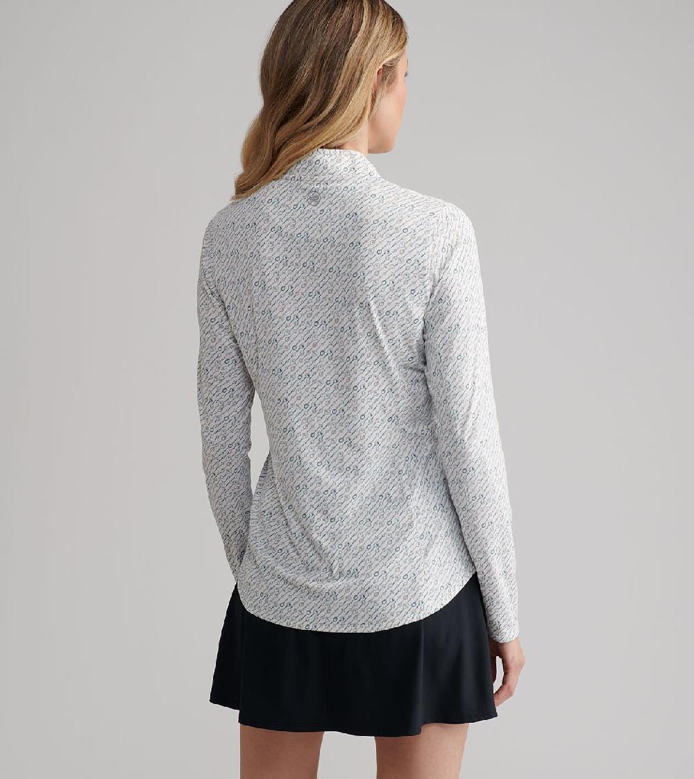 Peter Millar Social Club Lightweight Long-Sleeve Zip Sun Shirt Ivory