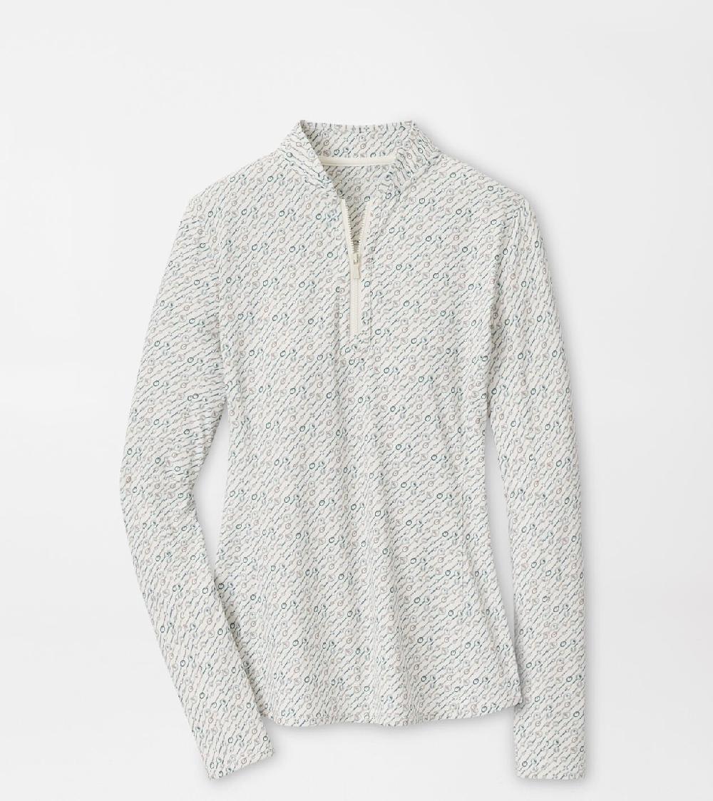 peter millar Social Club Lightweight Long-Sleeve Zip Sun Shirt Ivory