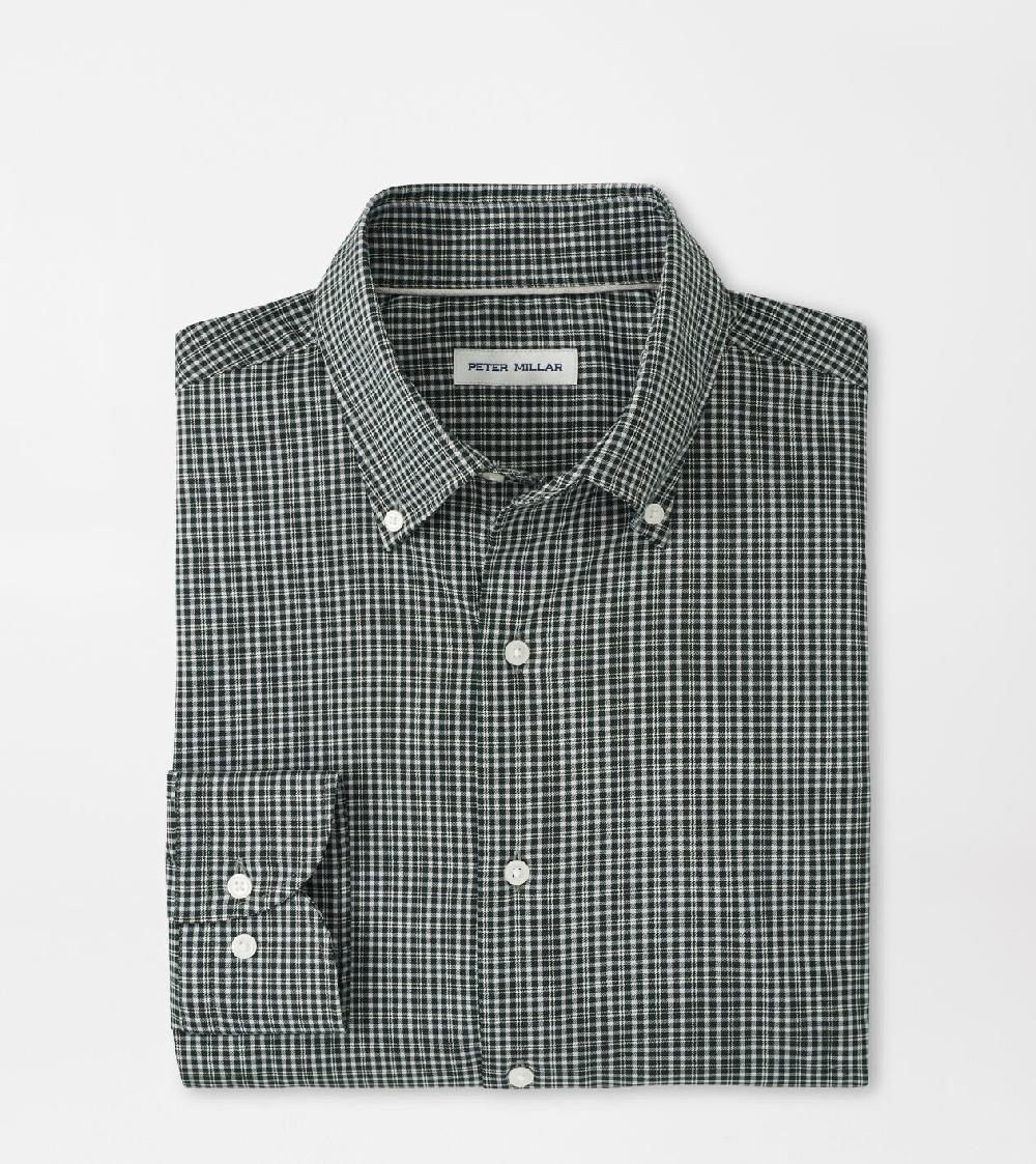 peter millar Stowe Crown Lite Cotton-Stretch Sport Shirt DEEP VERDANT