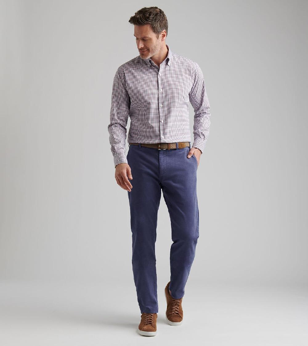 Peter Millar Superior Soft Corduroy Flat Front Trouser BLUE HAZE