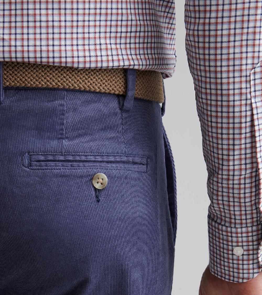 Peter Millar Superior Soft Corduroy Flat Front Trouser BLUE HAZE
