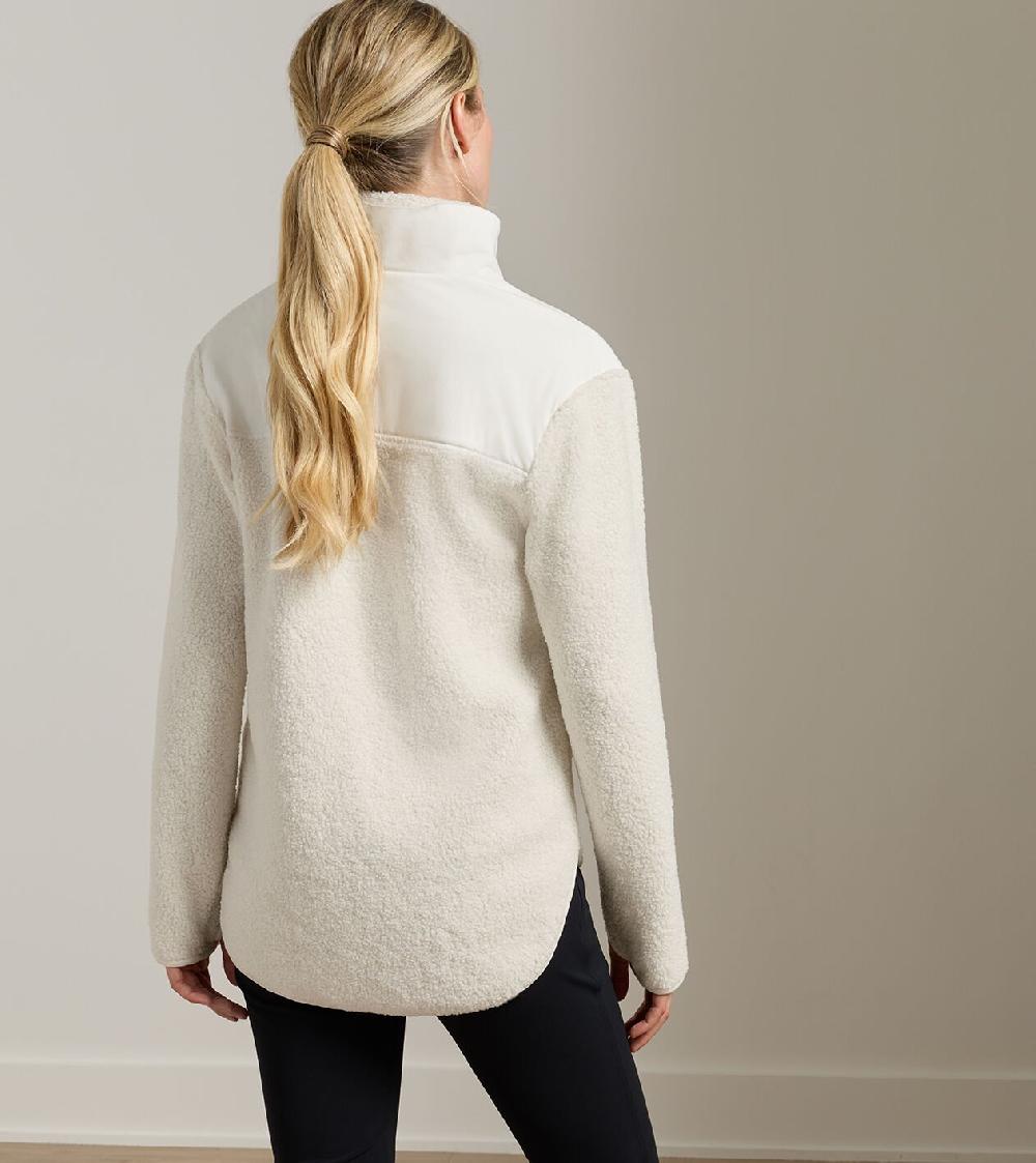 Peter Millar Tilly Oversized Bonded Sherpa Popover Ivory