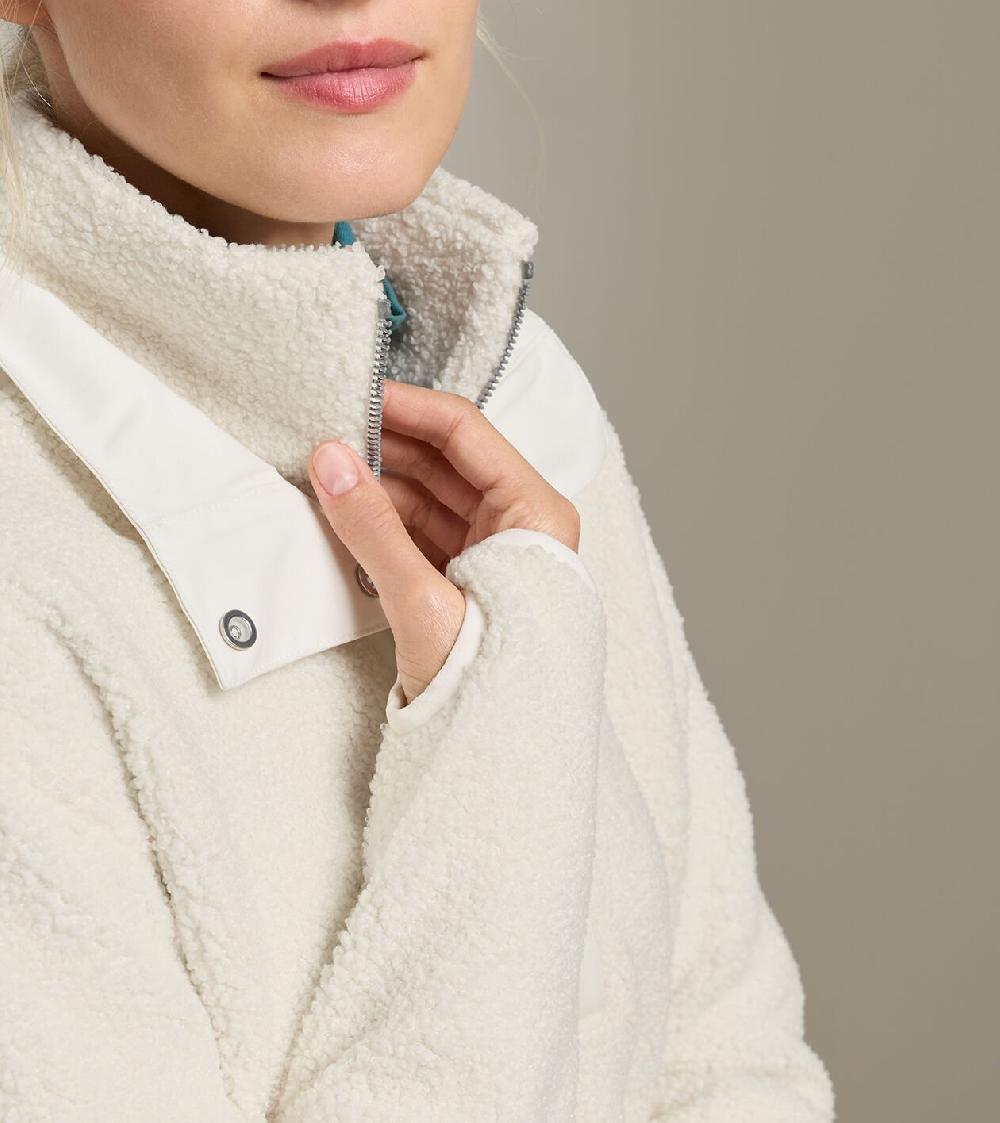 Peter Millar Tilly Oversized Bonded Sherpa Popover Ivory