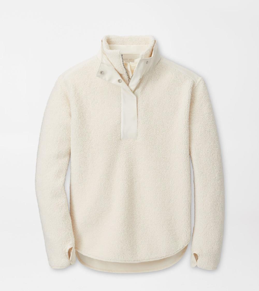 peter millar Tilly Oversized Bonded Sherpa Popover Ivory