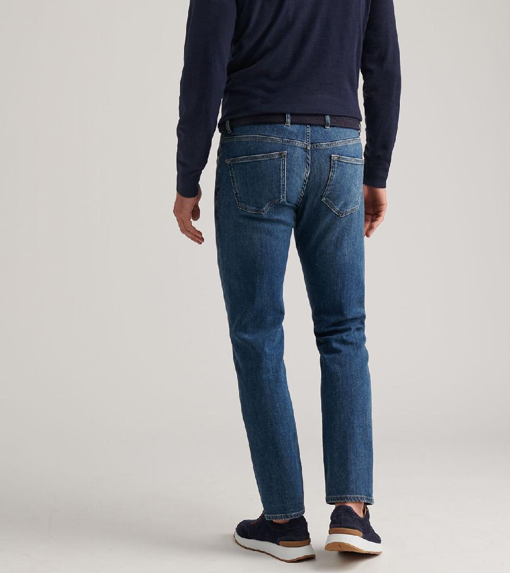 Peter Millar Vintage Washed Five-Pocket Denim TRUE BLUE WASH