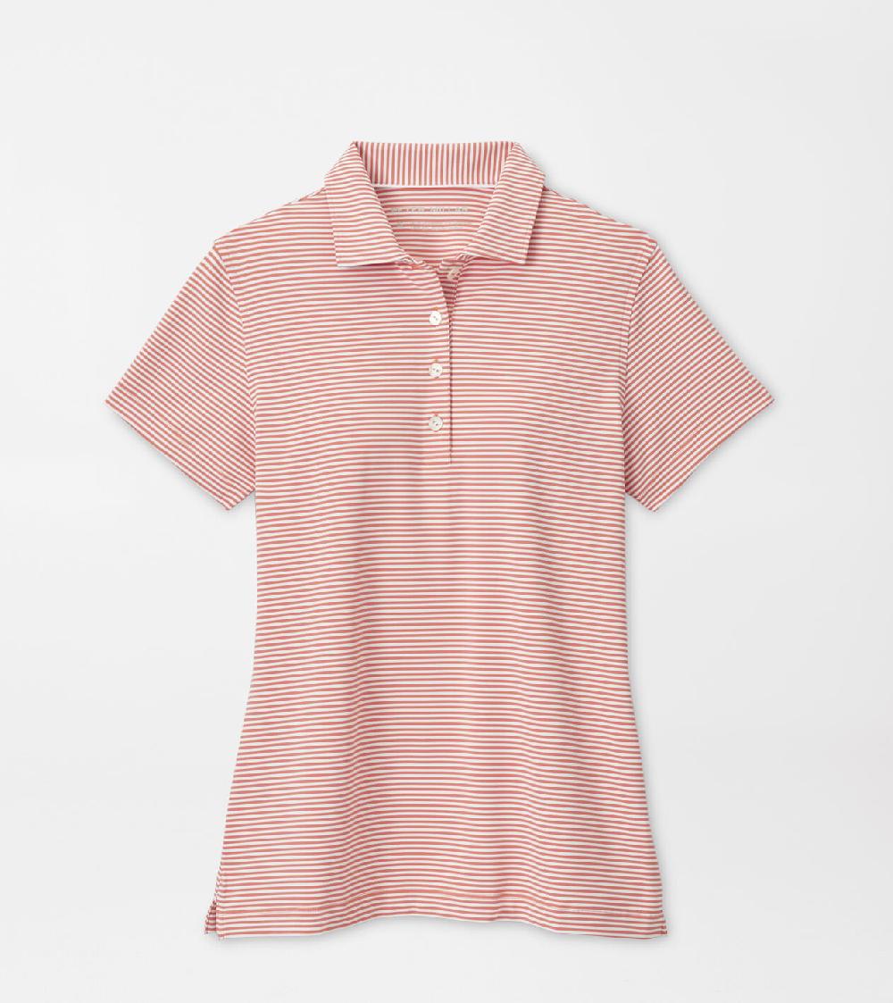 peter millar Vista Stripe Short-Sleeve Jersey Polo MOROCCAN SPICE/WHITE