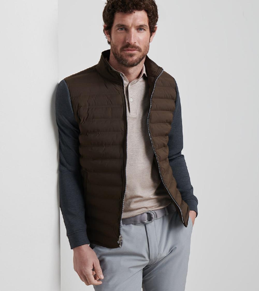 Peter Millar Winsome Hybrid Cardigan Antique Walnut