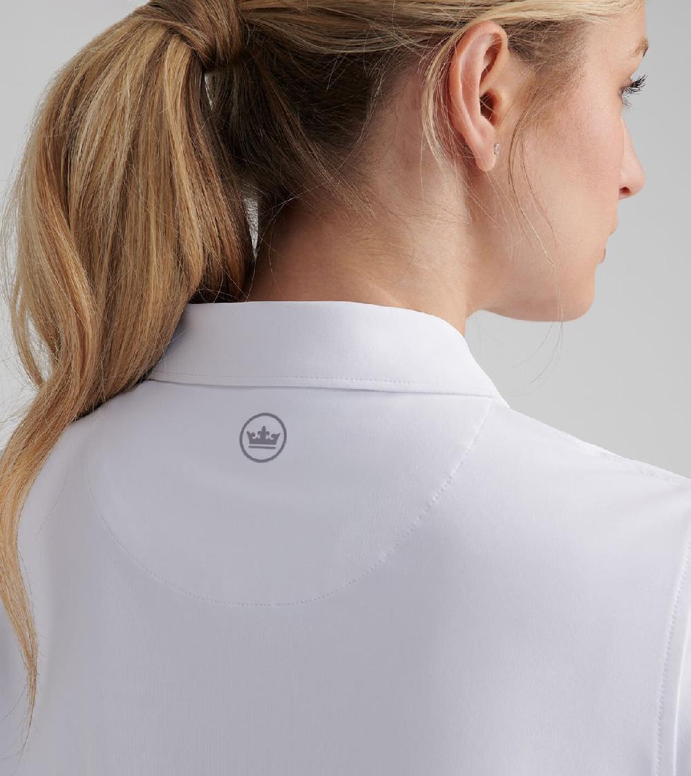 Peter Millar Women's Short Sleeve Button Polo White