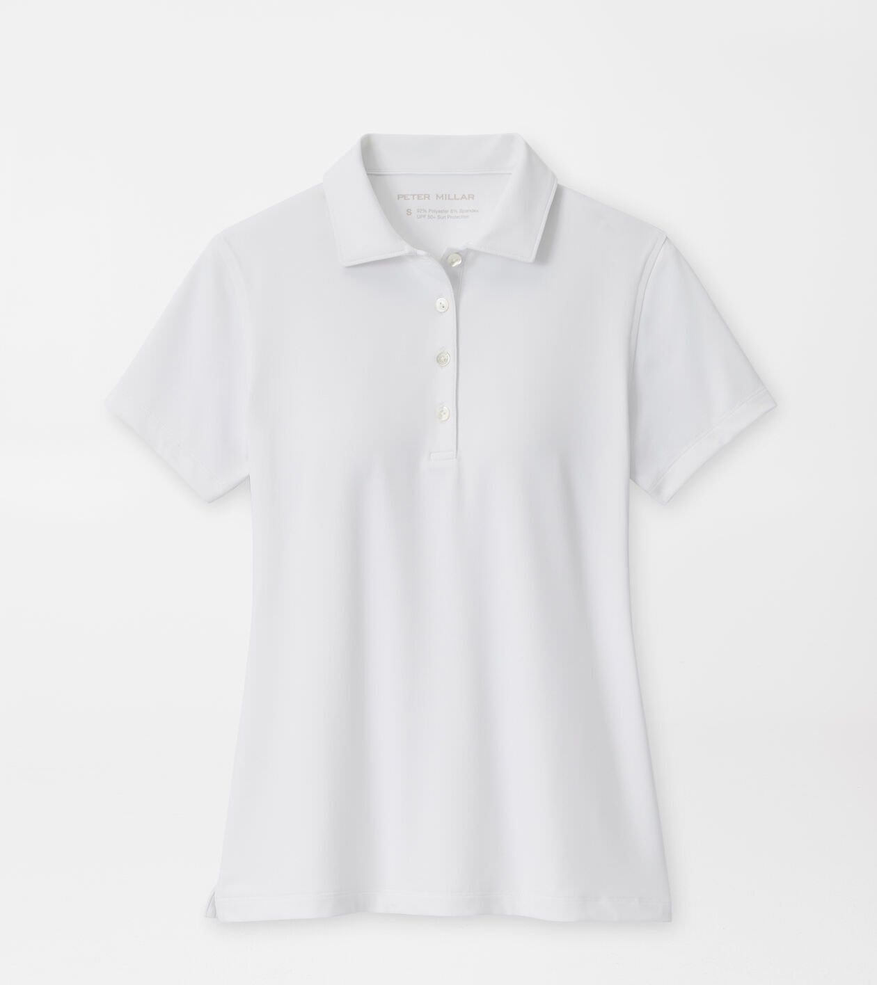 peter millar Women's Short Sleeve Button Polo White