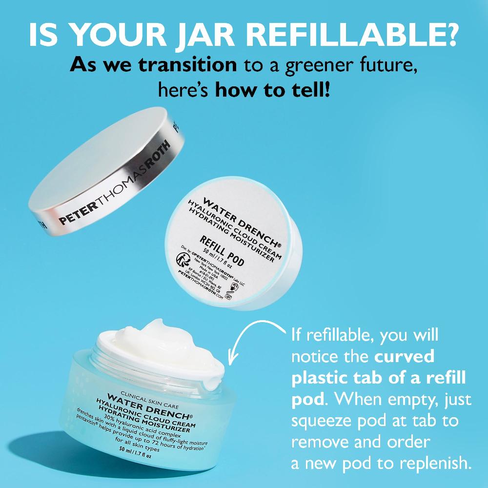 Peter Thomas Roth Water Drench Hyaluronic Cloud Cream Hydrating Moisturizer - Refill Pod 1.7 Fl Oz