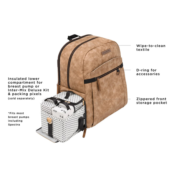 Petunia Pickle Bottom 2-in-1 Provisions Breast Pump & Diaper Bag Backpack In Brioche