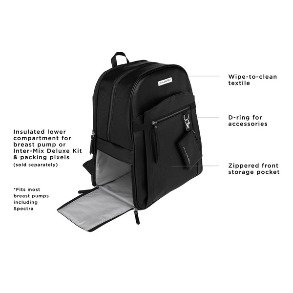 Petunia Pickle Bottom 2-in-1 Provisions Breast Pump & Diaper Bag Backpack In Ebony