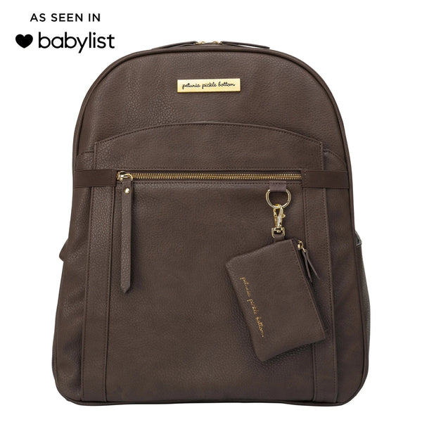 petunia pickle bottom 2-in-1 Provisions Breast Pump & Diaper Bag Backpack in Saddle