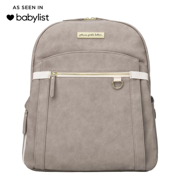 petunia pickle bottom 2-in-1 Provisions Breast Pump & Diaper Bag Backpack in Grey Matte Leatherette