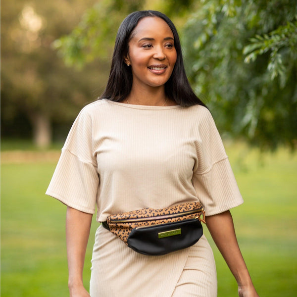 Petunia Pickle Bottom All-Around Belt Bag In Leopard Leatherette