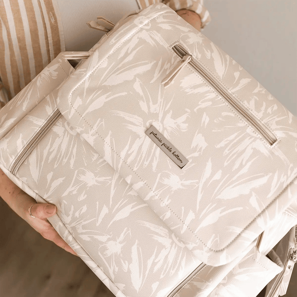 Petunia Pickle Bottom Boxy Backpack Deluxe In Linen Blossoms