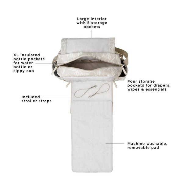 Petunia Pickle Bottom Boxy Backpack Deluxe In Linen Blossoms