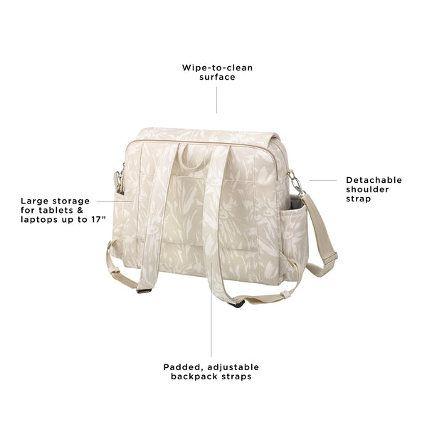Petunia Pickle Bottom Boxy Backpack Deluxe In Linen Blossoms