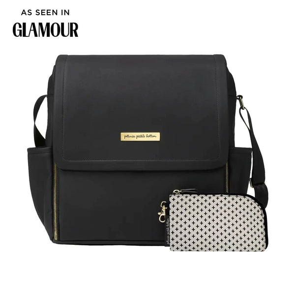 petunia pickle bottom Boxy Backpack in Black Matte Leatherette