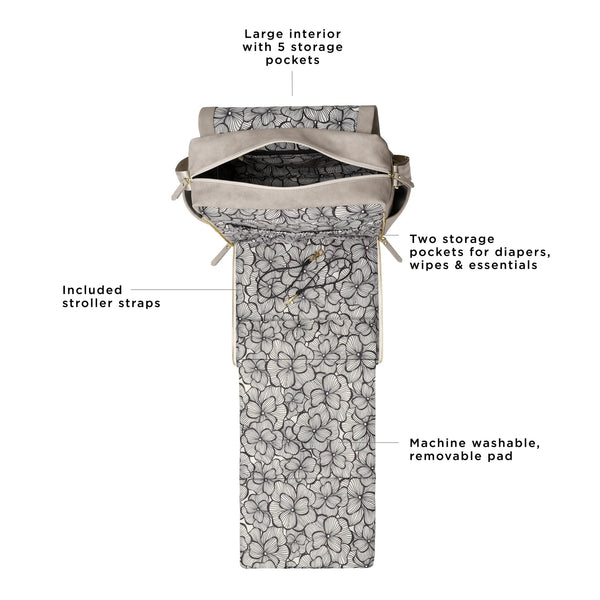 Petunia Pickle Bottom Boxy Backpack In Grey Matte Leatherette