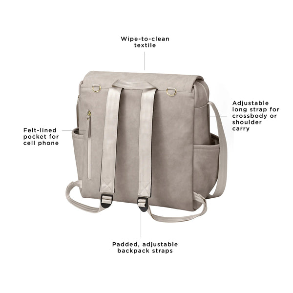 Petunia Pickle Bottom Boxy Backpack In Grey Matte Leatherette