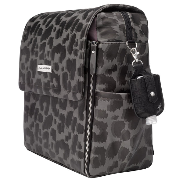 Petunia Pickle Bottom Clip & Clean Hand Sanitizer Pouch In Silver/Pebbled Black Leatherette