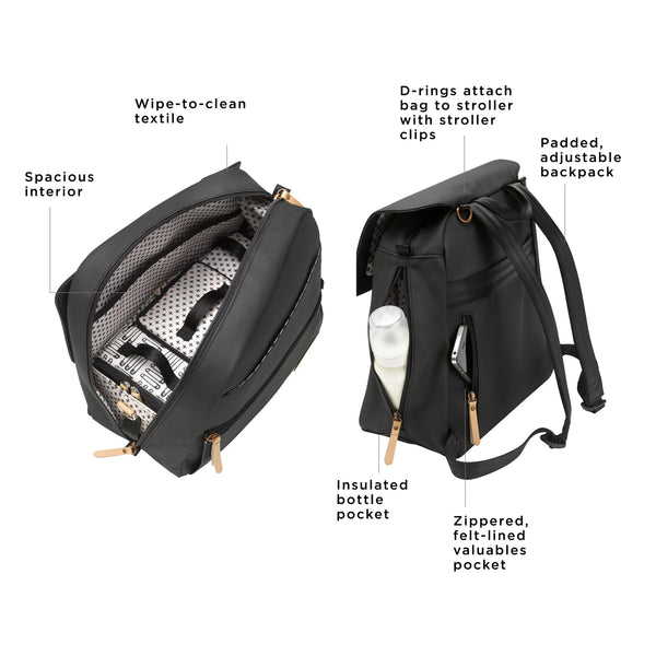 Petunia Pickle Bottom Meta Backpack In Black Matte Canvas