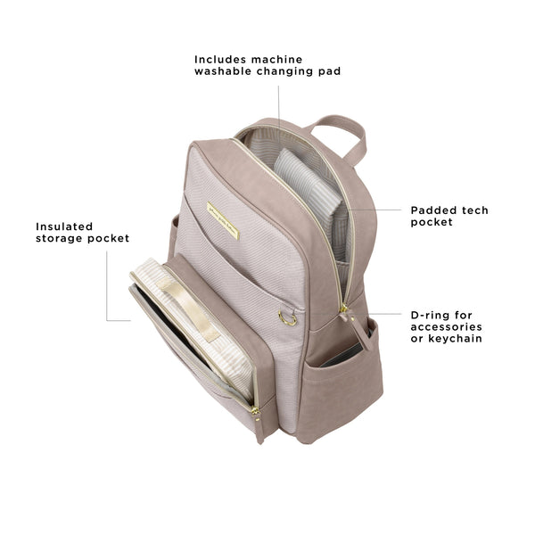 Petunia Pickle Bottom Sync Backpack In Grey Matte Cable Stitch