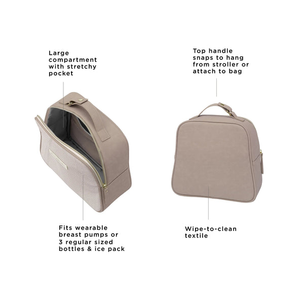 Petunia Pickle Bottom Tandem Bottle & Lunch Tote In Grey Matte Cable Stitch