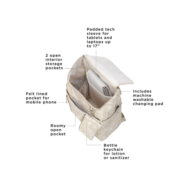 Petunia Pickle Bottom Tempo Backpack In Linen Blossoms