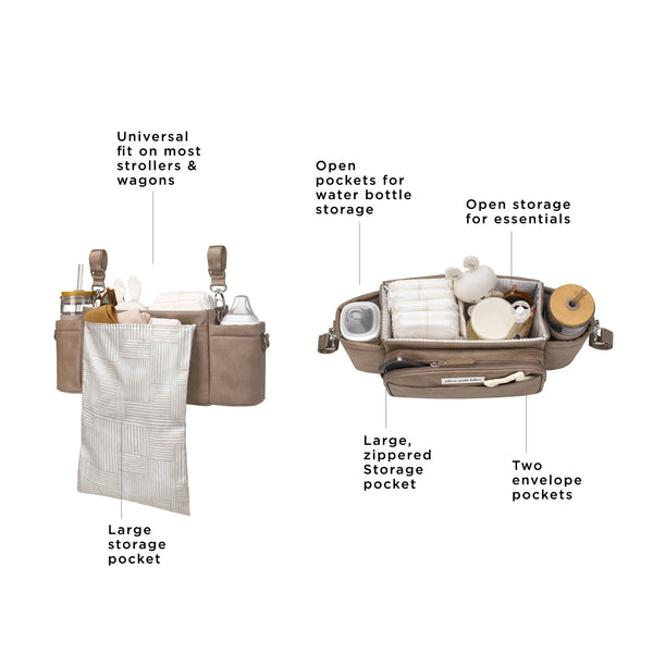 Petunia Pickle Bottom Wander Stroller Caddy Deluxe In Mink