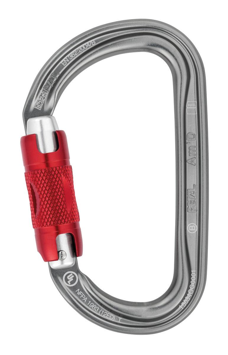 Petzl Am’D D-shaped Locking Carabiner For Attaching Devices To A Harness