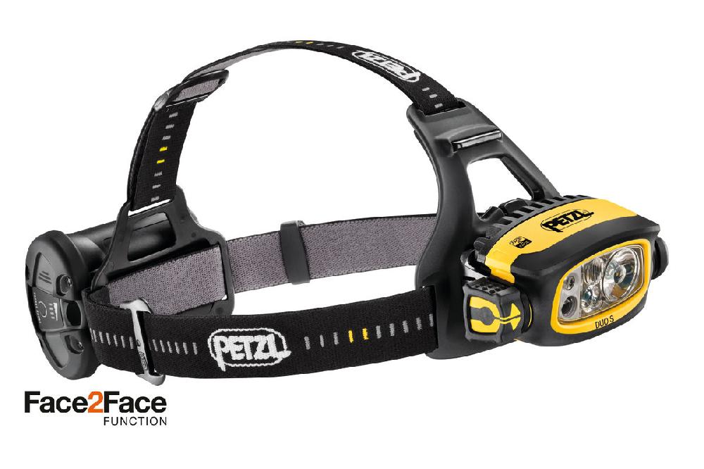 petzl DUO® S Ultra-powerful waterproof and rechargeable headlamp featuring Petzl’s FACE2FACE anti-glare function. 1100 lumens