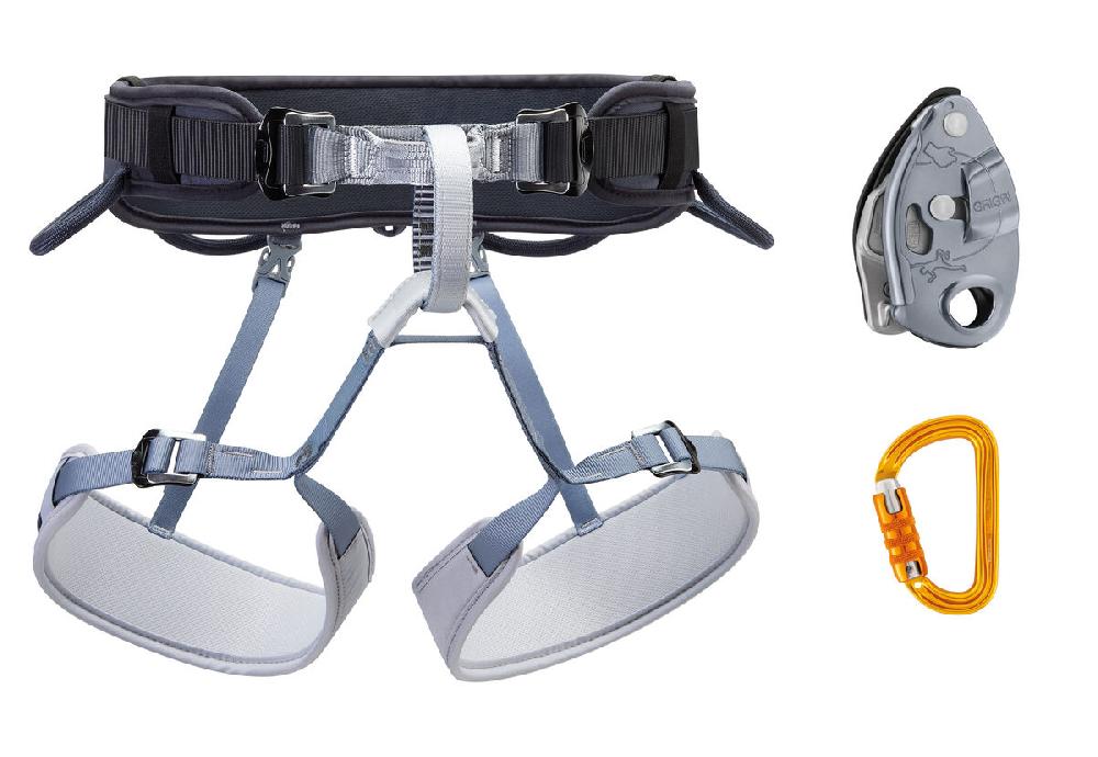petzl KIT CORAX GRIGRI Sm’D Climbing kit containing CORAX harness GRIGRI assisted blocking belay device and Sm’D carabiner petzl KIT CORAX GRIGRI Sm’D Climbing kit containing CORAX harness GRIGRI assisted blocking belay device and Sm’D carabiner
