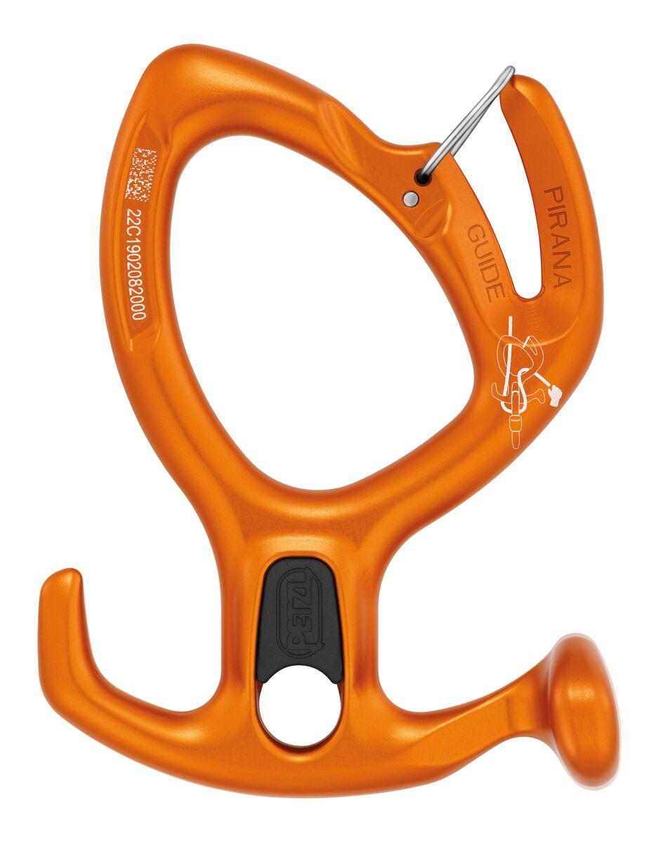 petzl PIRANA GUIDE Adjustable friction descender with spur and locking slot for canyoning