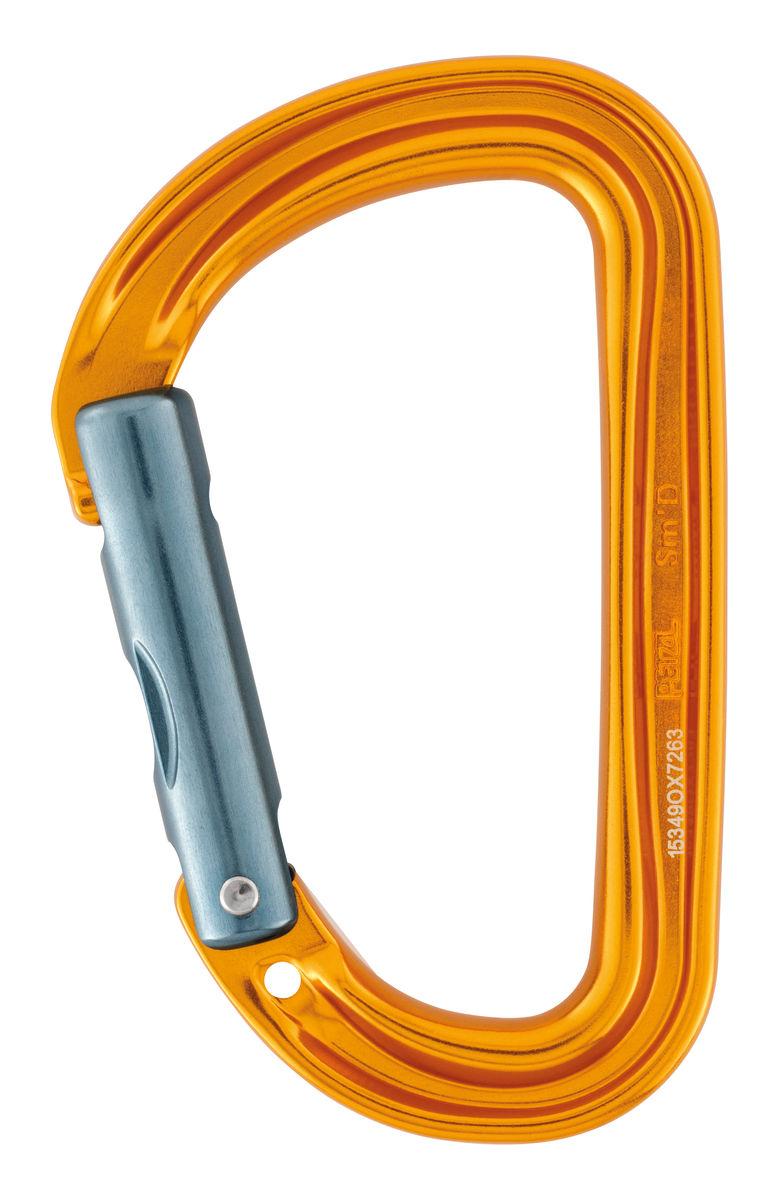 petzl Sm’D WALL Compact lightweight D-shaped carabiner ideal for aid climbing and racking gear