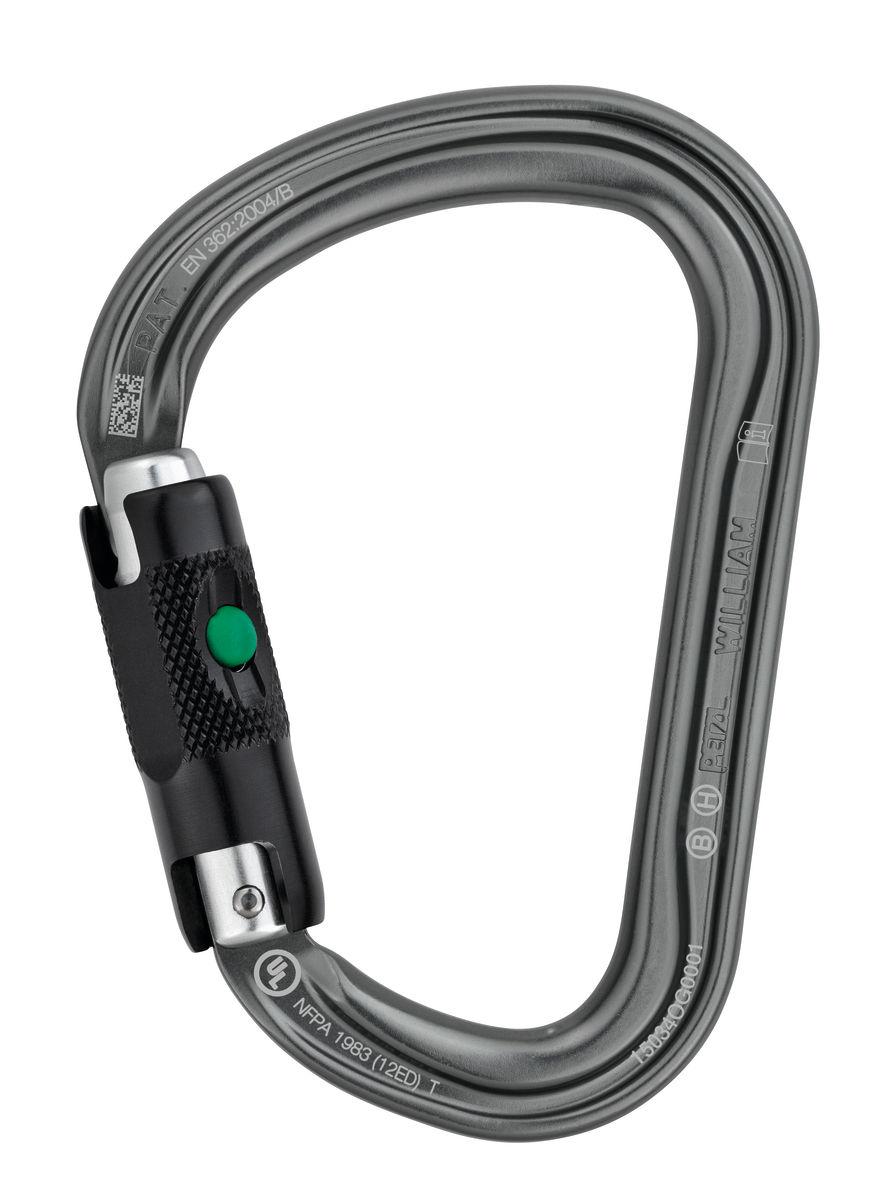 Petzl WILLIAM Large Pear-shaped Locking Carabiner For Belay Stations And Belaying With A Munter Hitch