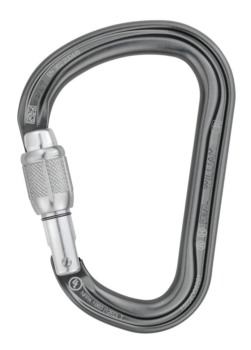 Petzl WILLIAM Large Pear-shaped Locking Carabiner For Belay Stations And Belaying With A Munter Hitch