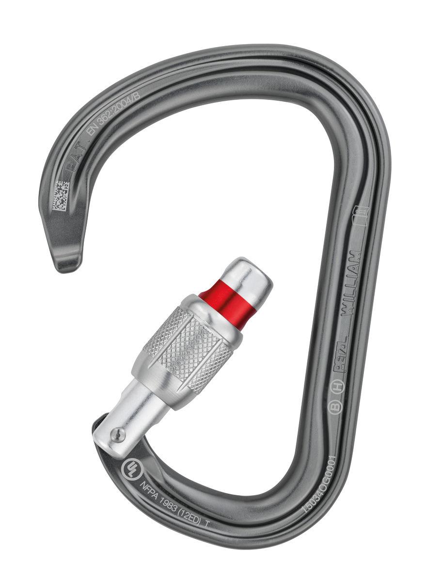 Petzl WILLIAM Large Pear-shaped Locking Carabiner For Belay Stations And Belaying With A Munter Hitch