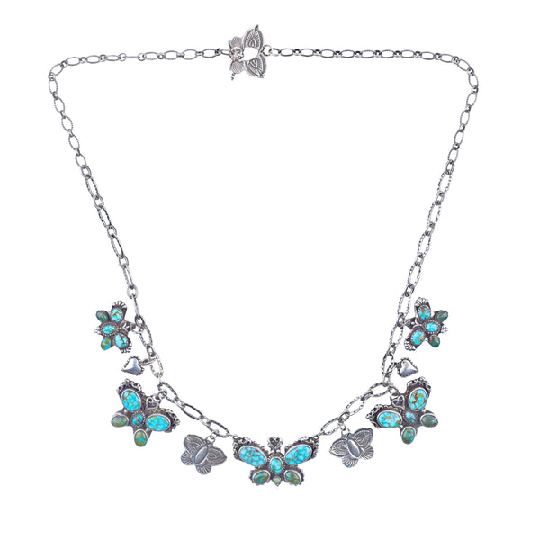 peyote bird Aldrich Art Turquoise Butterfly Charm Necklace