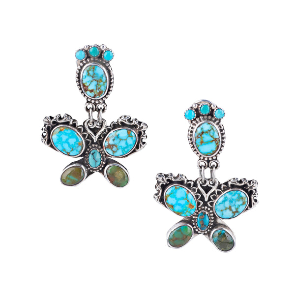 peyote bird Aldrich Art Turquoise Butterfly Earrings