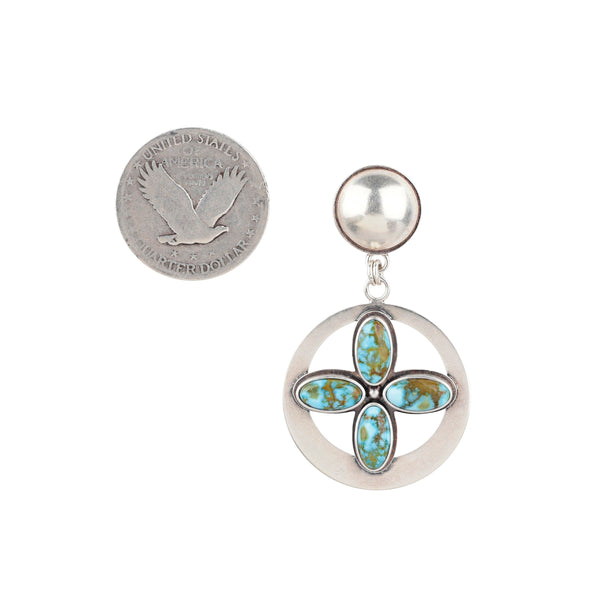 Peyote Bird Dennis Hogan Flower Petal Earrings - Turquoise